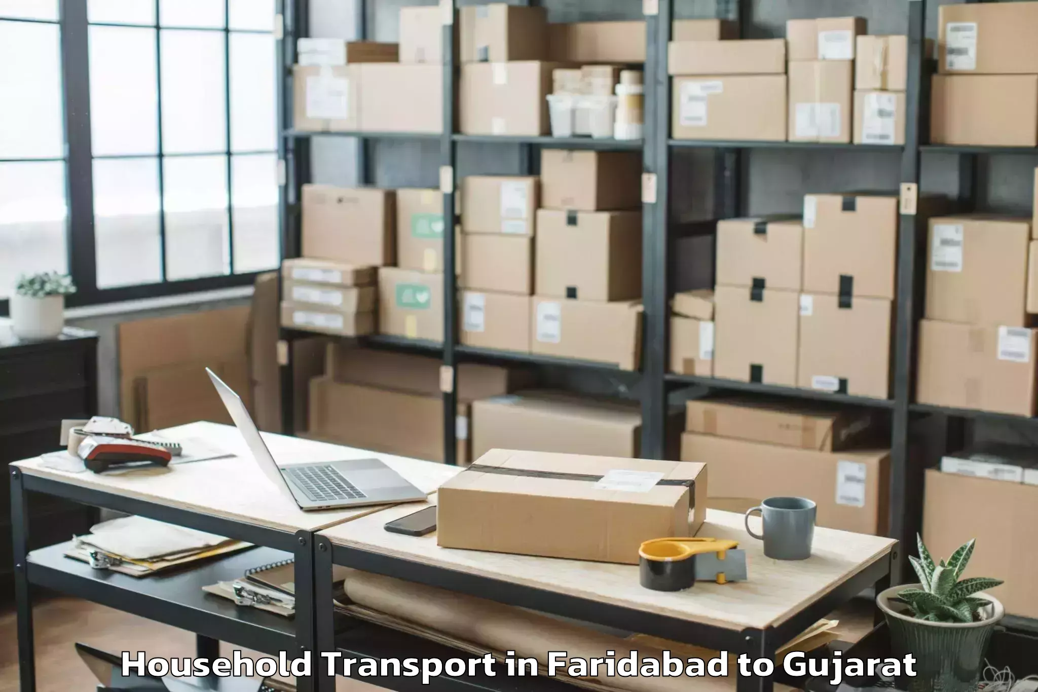 Top Faridabad to Khambhaliya Household Transport Available